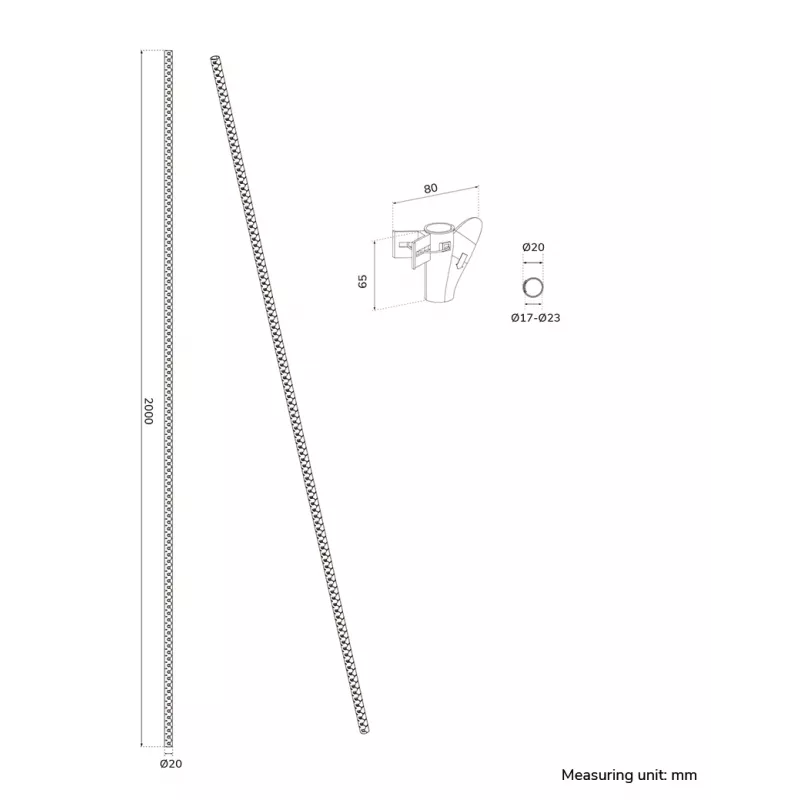 Kabelhülle Neomounts ADS06-141BL Ø20 mm Schwarz für Kabelmanagement