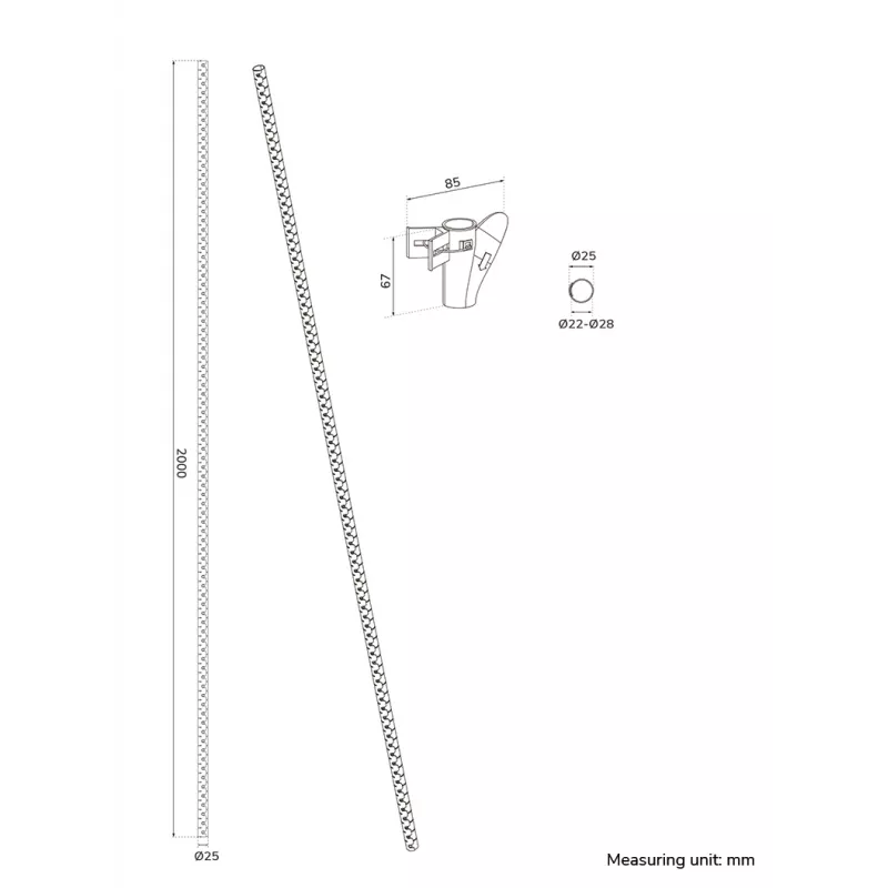 Kabelhülle Neomounts ADS06-142BL – schwarz, Ø25 mm Kabelorganisator für Kabelmanagement