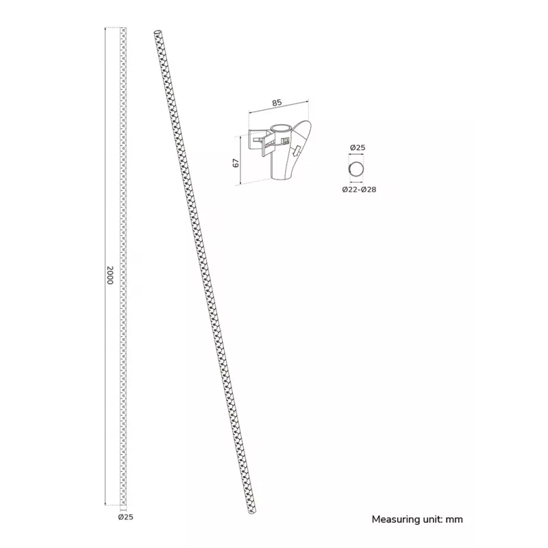 Kabelhülle/Kabelschlauch Neomounts ADS06-142WH Ø25 mm Weiß für Kabelmanagement