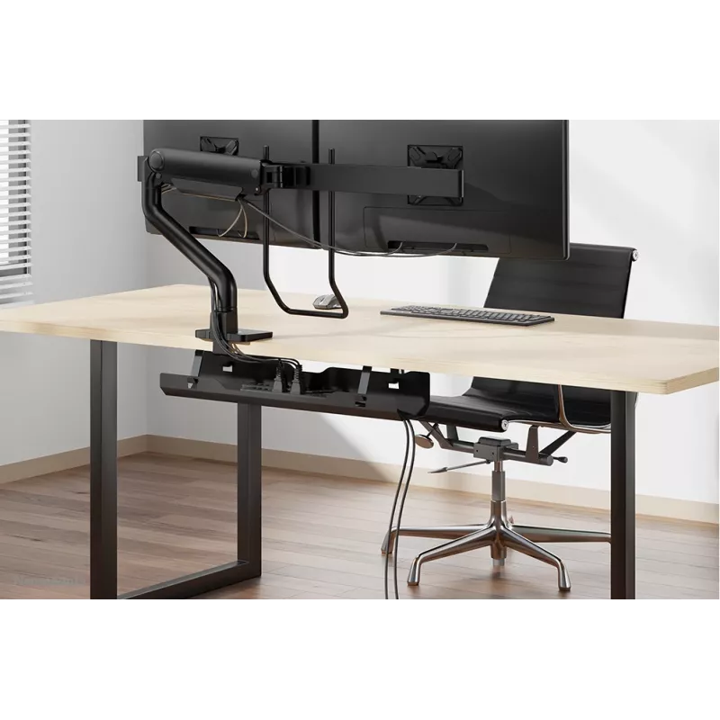 Kabelwanne Neomounts ADS07-122BL schraubmontiert universell schwarz, Wand-/Rackmontage