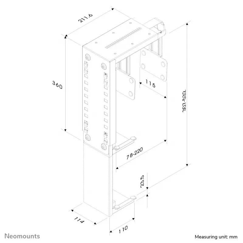Neomounts CPU-D100SILVER CPU-Halterung - max. 30 kg - universal