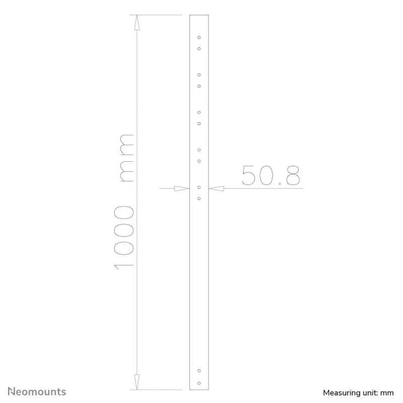 Neomounts FPMA-CP100Schwarz Verlängerungsstange TV-Deckenhalterung - H 100 cm