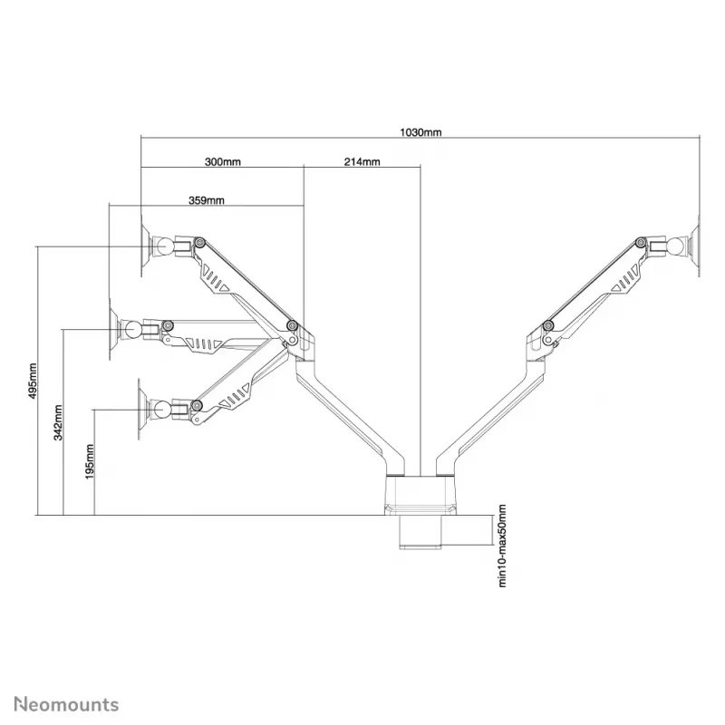 Neomounts FPMA-D750DSILVER Monitorhalterung 10-32 Zoll - Gasfeder - Topfix