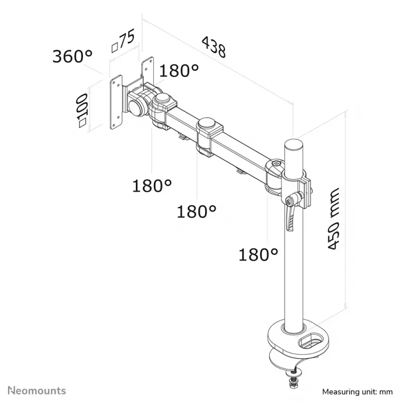 Neomounts FPMA-D960G Monitorarm 10-30 Zoll