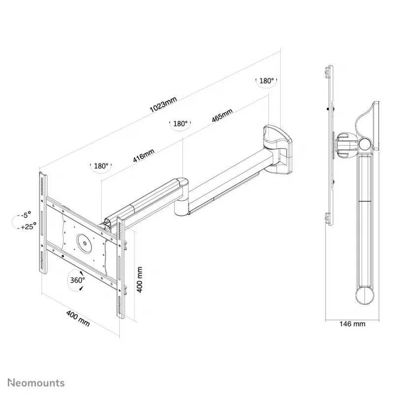 Wandhalterung Neomounts FPMA-HAW050 Medical Weiß