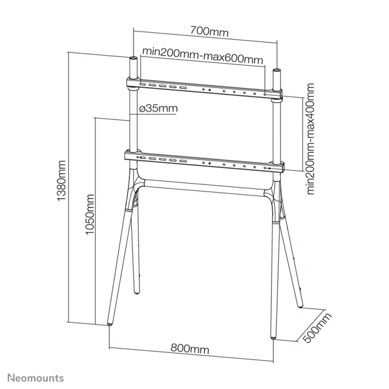 Neomounts NM-M1000WHITE TV-Bodenständer 37-70 Zoll