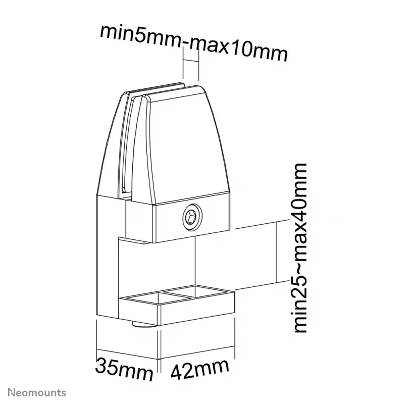 Neomounts NS-CLMP40WHITE Tischklemmen-Set (2 Stk.) - max. 5 kg