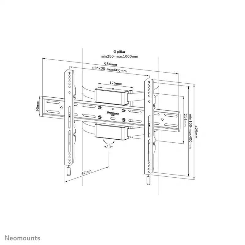 Neomounts TV-Ständermontage WL30S-910BL16 50 kg 40-75 Zoll