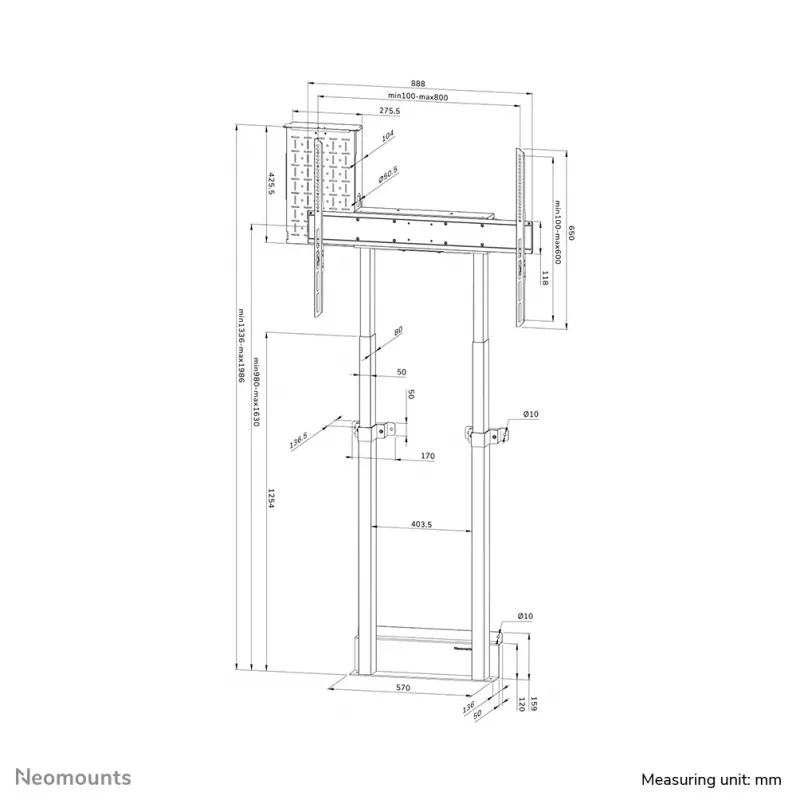 Neomounts motorisierte Wandhalterung WL55-875WH1 110 kg 55-100 Zoll