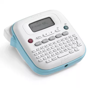 Etikettendrucker Brother PT-N20 – Thermotransfer, 180×180 DPI, max. Breite 12 mm, Druckgeschwindigkeit 12 mm/s, LCD, Weiß/Blau