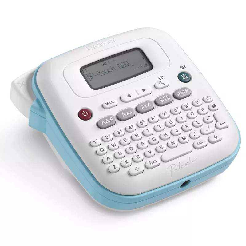 Etikettendrucker Brother PT-N20 – Thermotransfer, 180×180 DPI, max. Breite 12 mm, Druckgeschwindigkeit 12 mm/s, LCD, Weiß/Blau