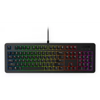 Kabelgebundene Gaming-Tastatur Lenovo K310 – Full-Size 100 %, USB, US English, RGB-Hintergrundbeleuchtung, Schwarz, 1,8 m Kabel