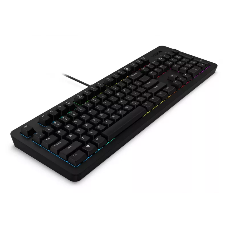 Kabelgebundene Gaming-Tastatur Lenovo K310 – Full-Size 100 %, USB, US English, RGB-Hintergrundbeleuchtung, Schwarz, 1,8 m Kabel