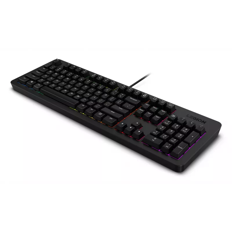 Kabelgebundene Gaming-Tastatur Lenovo K310 – Full-Size 100 %, USB, US English, RGB-Hintergrundbeleuchtung, Schwarz, 1,8 m Kabel