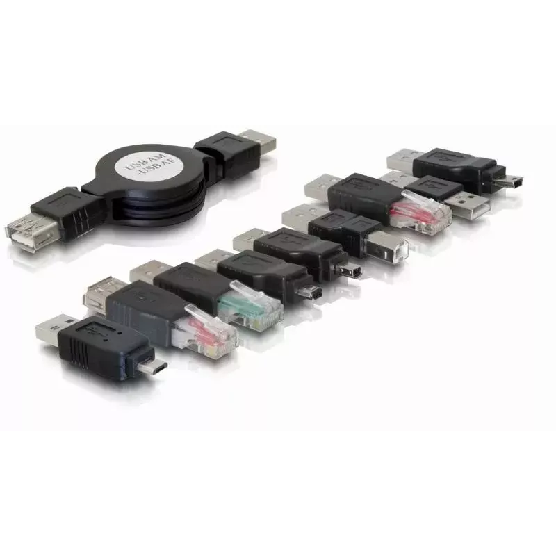 USB-Adapter-Kit DeLOCK 18612 Schwarz 10-teilig