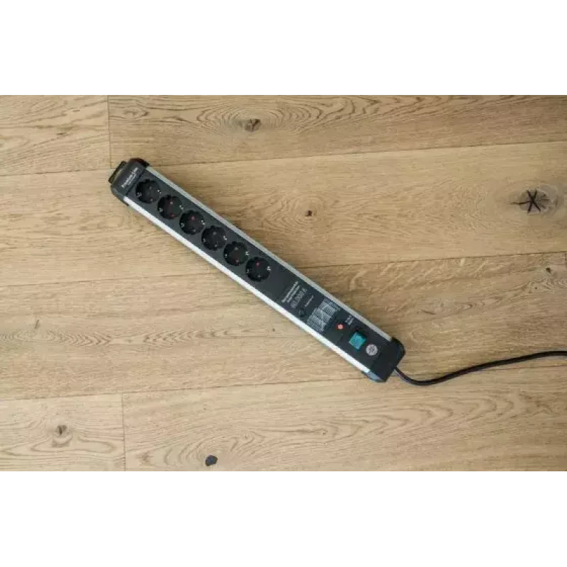 Power extension Brennenstuhl 1391010601 5m 6 AC outlets Indoor Schwarz Silver