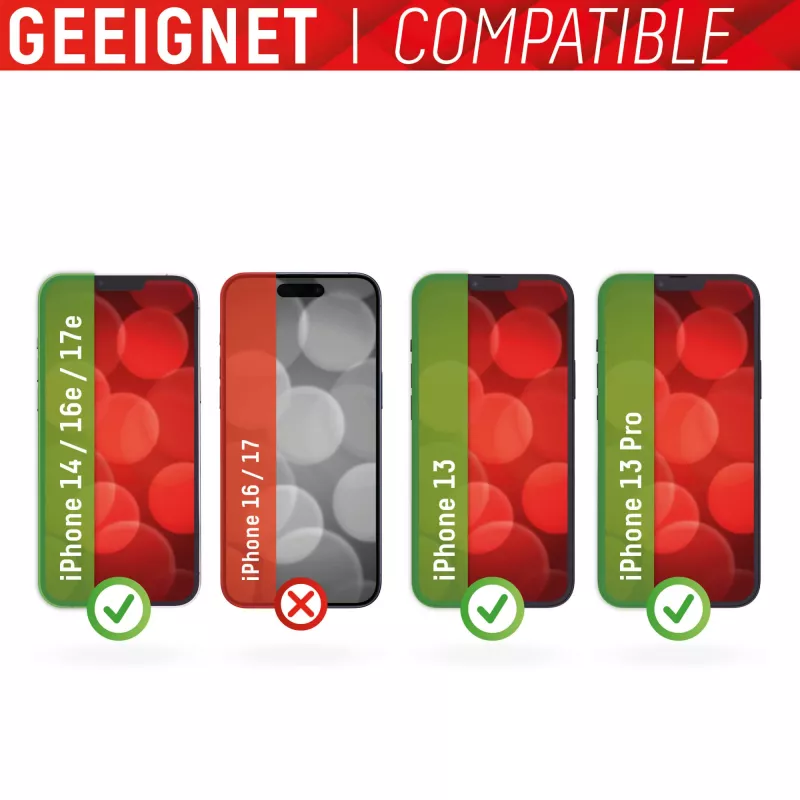 Displex Blickschutz-Displayschutz (10H) für Apple iPhone 13/13 Pro/14/16e/17e, Eco-Montagerahmen, Blickschutzfilter