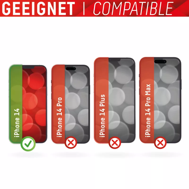 Displex Bildschirmschutz (10H) + Hülle für Apple iPhone 14, Eco Montagerahmen, + Hülle, Temperiertes Glas, kratzfeste Schutzfolie