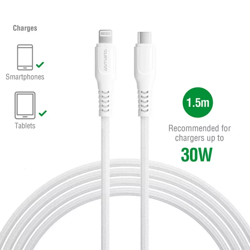 Lightning-Kabel 4smarts 465592 1,5m USB-C auf Lightning