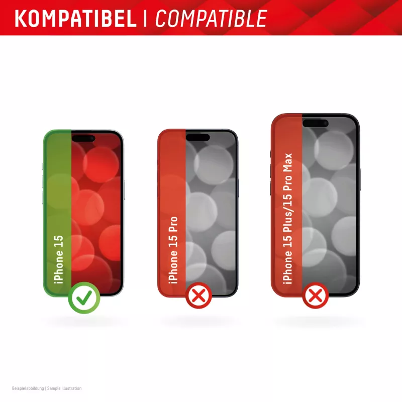 Displex Displayschutz + Hülle für Apple iPhone 15, Eco Montagerahmen, kratzfest
