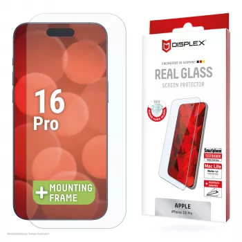 Displex Displayschutz (10H) für Apple iPhone 16 Pro, Eco-Montagerahmen, kratzfest