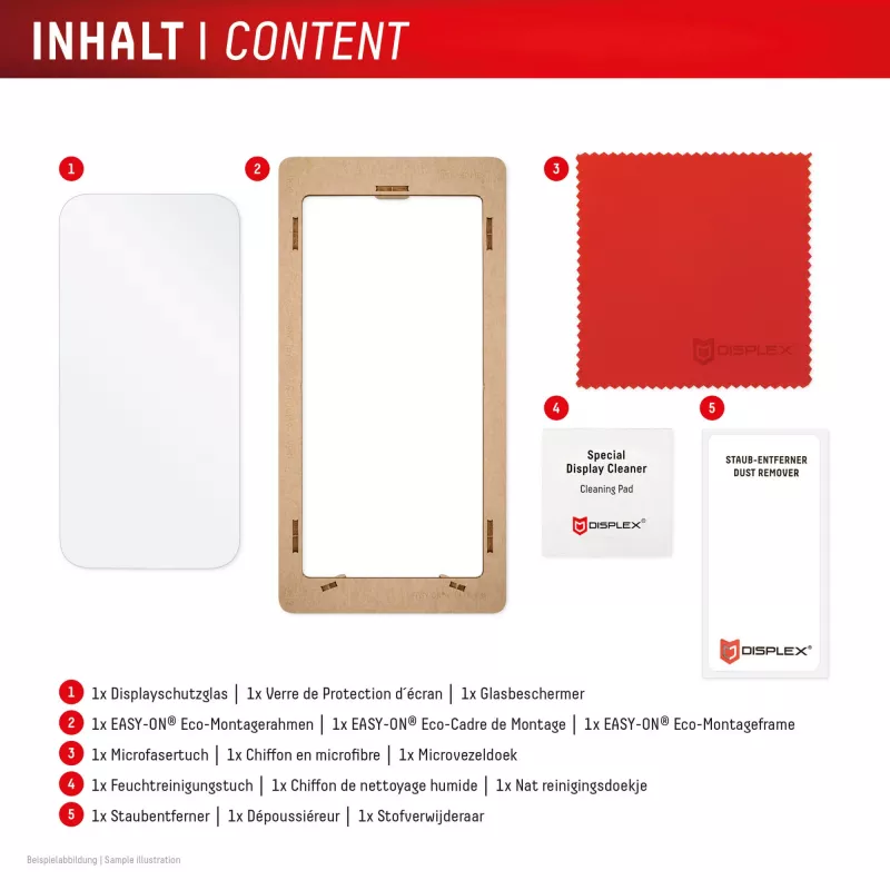 Displex Displayschutz (10H) für Apple iPhone 16 Pro, Eco-Montagerahmen, kratzfest
