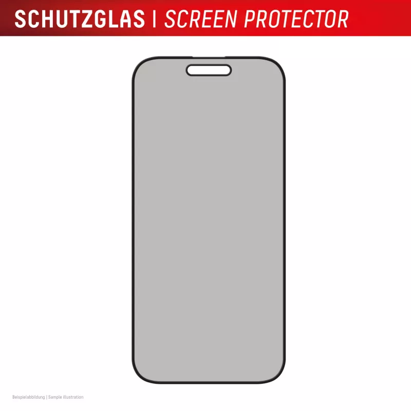 Displex Privacy Screen Protector (10H) für Apple iPhone 16 Plus, Eco Montagerahmen, Blickschutzfilter