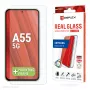 Displex Displayschutzfolie + Hülle für Samsung Galaxy A55 5G, Eco-Montagerahmen, kratzfest