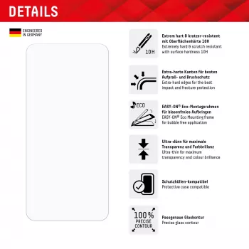 Displex Displayschutzfolie + Hülle für Samsung Galaxy A55 5G, Eco-Montagerahmen, kratzfest