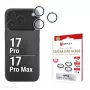 Displex Premium Kameraobjektivglas, iPhone 17 Pro/17 Pro Max Glas, 10H, Einzelringe, DLC, transparent, Quick Mount