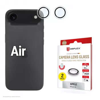 Displex Premium Kameralinsen-Glas, iPhone Air Glas, 10H, Einzelringe, DLC, transparent, Quick Mount