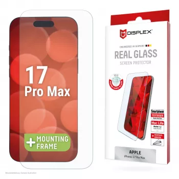 Displex Displayschutz (10H) für Apple iPhone 17/17 Pro, Eco Montagerahmen, kratzfest