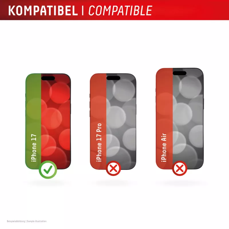 Displex Displayschutzfolie + Hülle für Apple iPhone 17, Eco Montagerahmen, kratzfest