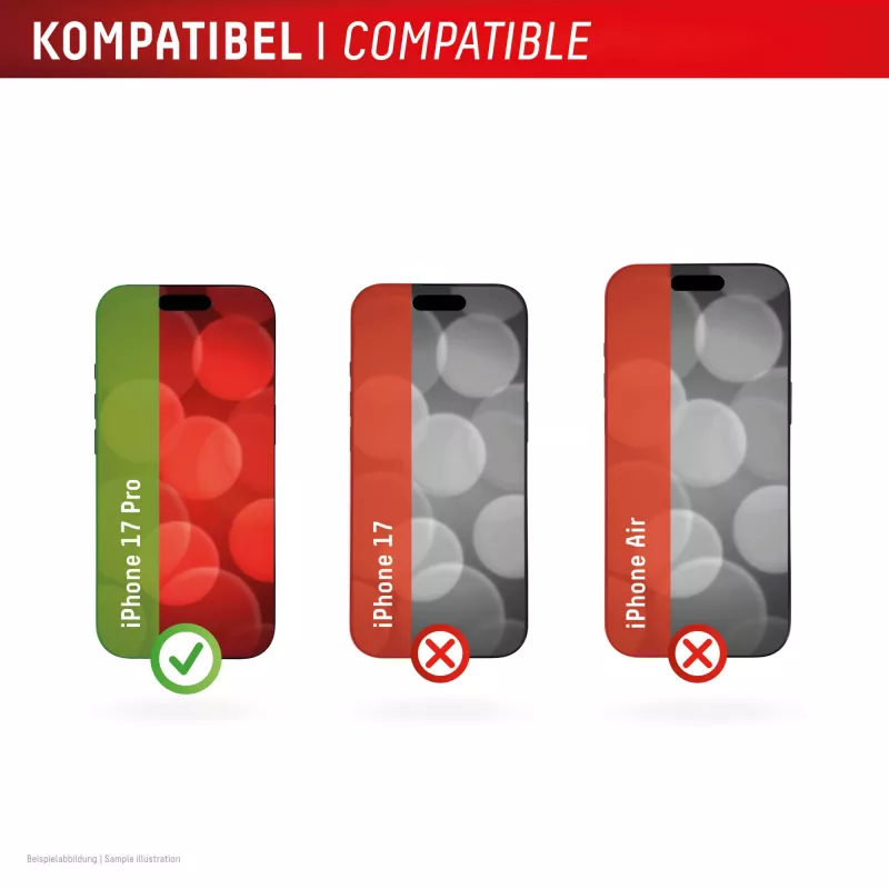 Displex Displayschutzfolie + Hülle für Apple iPhone 17 Pro, Eco-Montagerahmen, kratzfest