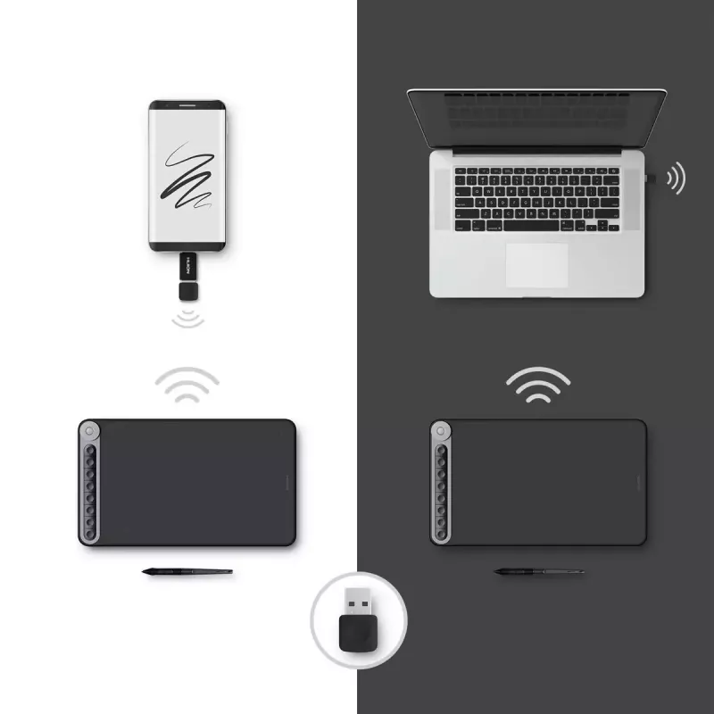 Grafiktablett HUION Q620M Schwarz 5080 lpi 266,7 x 166,7 mm USB