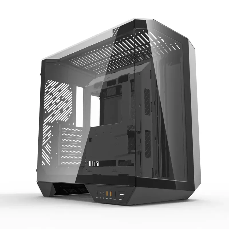 PC-Gehäuse Darkflash DY470 Full Tower — Schwarz, SPCC, unterstützt ITX/ATX, HDD 3,5 Zoll/2,5 Zoll, 1x 120 mm hinten, 120 mm Seitenlüfter