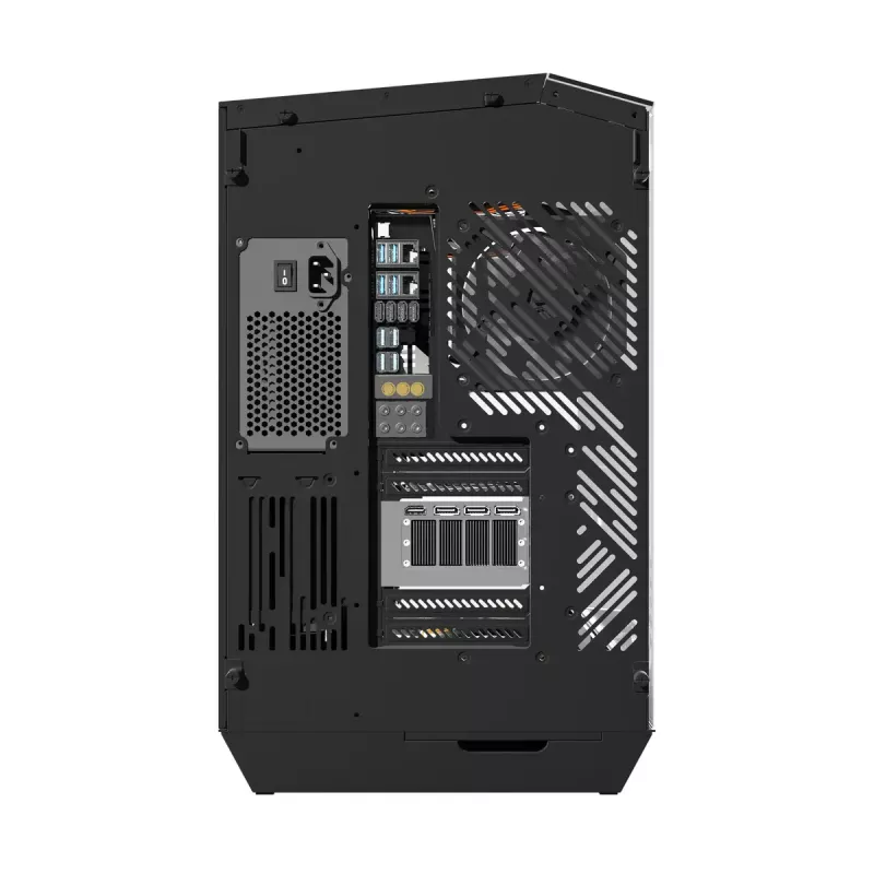 PC-Gehäuse Darkflash DY470 Full Tower — Schwarz, SPCC, unterstützt ITX/ATX, HDD 3,5 Zoll/2,5 Zoll, 1x 120 mm hinten, 120 mm Seitenlüfter