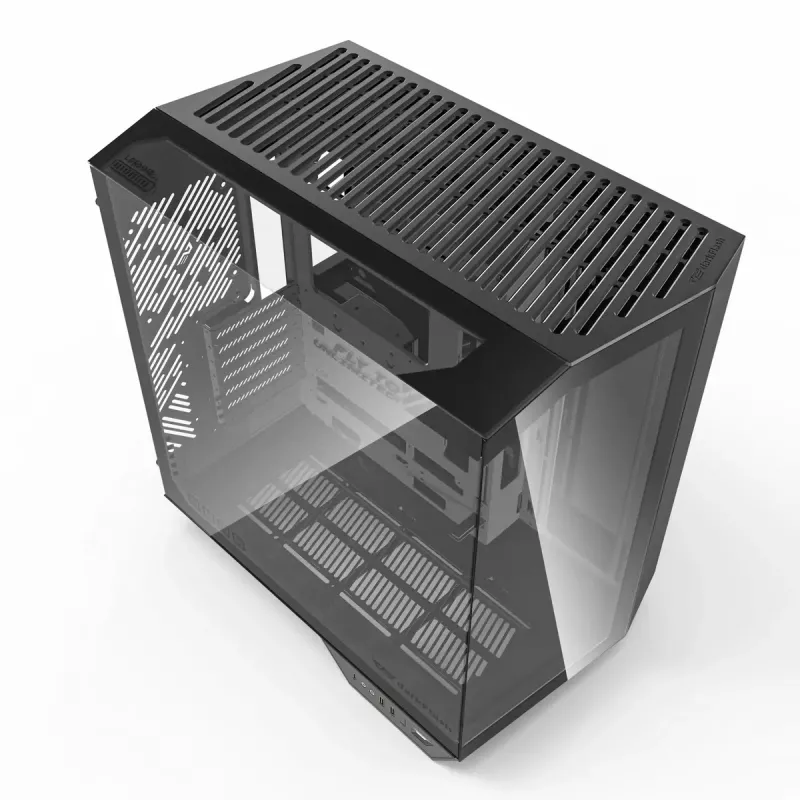 PC-Gehäuse Darkflash DY470 Full Tower — Schwarz, SPCC, unterstützt ITX/ATX, HDD 3,5 Zoll/2,5 Zoll, 1x 120 mm hinten, 120 mm Seitenlüfter