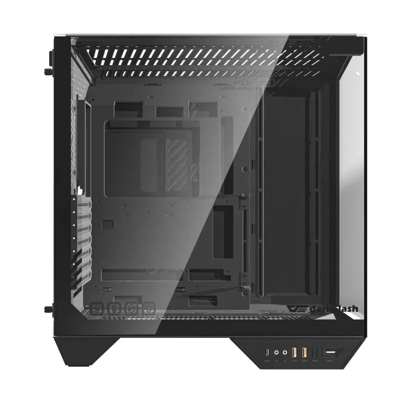 PC-Gehäuse Darkflash DY470 Full Tower — Schwarz, SPCC, unterstützt ITX/ATX, HDD 3,5 Zoll/2,5 Zoll, 1x 120 mm hinten, 120 mm Seitenlüfter