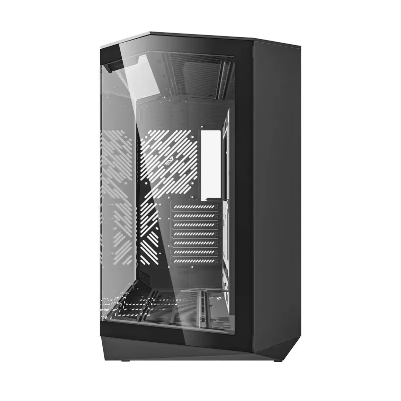 PC-Gehäuse Darkflash DY470 Full Tower — Schwarz, SPCC, unterstützt ITX/ATX, HDD 3,5 Zoll/2,5 Zoll, 1x 120 mm hinten, 120 mm Seitenlüfter