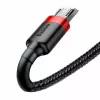 Baseus CAMKLF-B91 Nylon-Ladekabel, robust, Daten & Laden, CQ3.0 2.4A, USB auf Micro-USB, 1 m, Schwarz-Rot