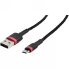 Baseus CAMKLF-B91 Nylon-Ladekabel, robust, Daten & Laden, CQ3.0 2.4A, USB auf Micro-USB, 1 m, Schwarz-Rot