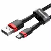 Baseus CAMKLF-B91 Nylon-Ladekabel, robust, Daten & Laden, CQ3.0 2.4A, USB auf Micro-USB, 1 m, Schwarz-Rot