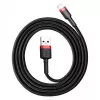 USB-A-auf-Lightning-Kabel Baseus CALKLF-C19 2 m – Aluminiumgehäuse, 1,5 A, schwarz/rot