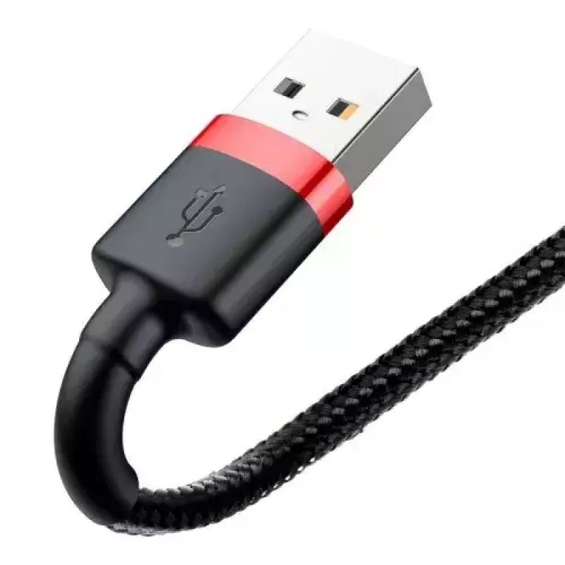 USB-A-auf-Lightning-Kabel Baseus CALKLF-C19 2 m – Aluminiumgehäuse, 1,5 A, schwarz/rot