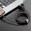 USB-A-auf-Lightning-Kabel Baseus Cafule (CALKLF-CG1) – Nylongeflecht, QC3.0 1,5 A, 2 m, Grau/Schwarz