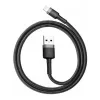 USB-A-auf-Lightning-Kabel Baseus Cafule (CALKLF-CG1) – Nylongeflecht, QC3.0 1,5 A, 2 m, Grau/Schwarz
