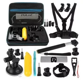 Zubehörset Puluz PKT11 für Sportkameras – 20 Teile, kompatibel mit Osmo Action 5 Pro