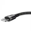 Baseus CALKLF-AG1 Nylon-Daten- & Ladekabel USB-C QC3.0 2.4A auf Lightning 0,5 m schwarz, grau