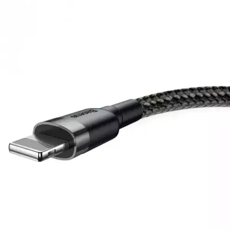 Baseus CALKLF-AG1 Nylon-Daten- & Ladekabel USB-C QC3.0 2.4A auf Lightning 0,5 m schwarz, grau